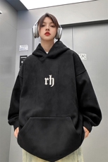 ！麂皮绒连帽卫衣直播品质重磅400克rh印花JL7068-P45控78，男装卫衣，星座508（原C305）