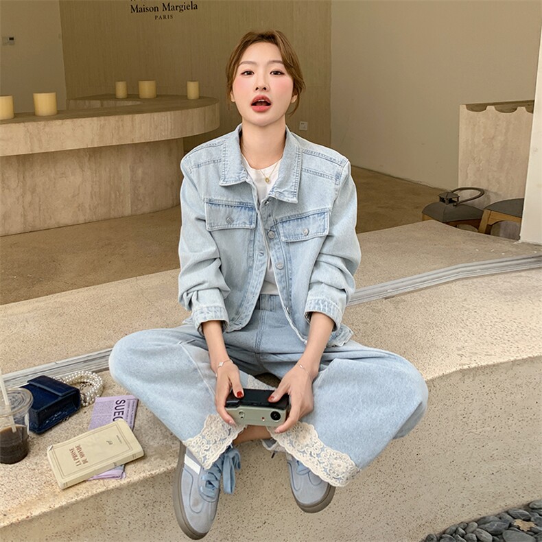 【现货套装】新款浅洗牛仔上衣+裤子两件套2C277-6610-P195-K288,女装套装/套裙,2C277