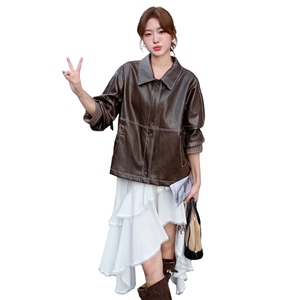 【现货！！！！！！！！！！！！】设计感皮衣女外套图片