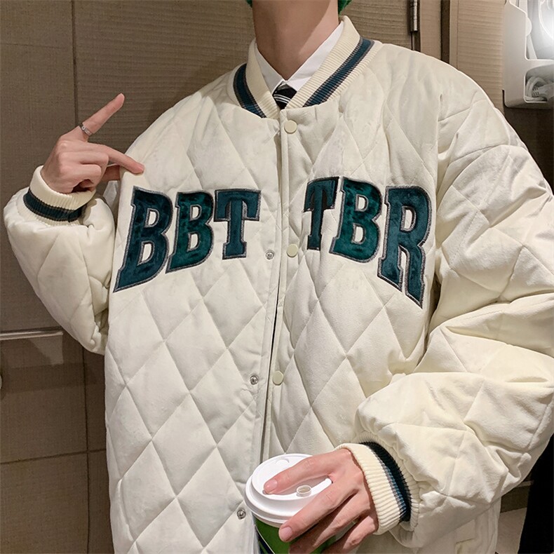 冬季新款棒球服刺绣棉衣外套男女宽松棉袄情侣棉服潮牌MY50-P75,男装棉衣,星座1008-2