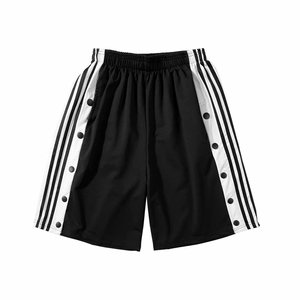 夏季新款休闲裤男生潮排扣直筒短裤宽松条纹五分裤中裤DK6405-p28图片