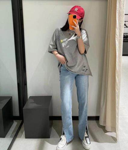 夏季新款笑脸T恤，女装T恤，郦歌贝妮