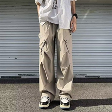 机能工装裤子男士夏季新款潮牌宽松直筒阔腿休闲长裤A892/P50，男装休闲裤，星座506