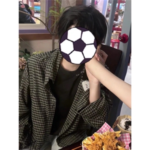 网图美式复古休闲格纹通勤长袖衬衫复古慵懒衬衣 A025-RC6388-P33图片