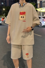 套装！华夫格套装短袖T恤短裤男TZ182-特P38，男装T恤，电商B367