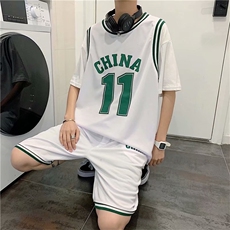 夏季穿搭套装搭配帅气运动篮球服短裤短袖情侣两件套潮tz131-p36，男装休闲套装，星座1008