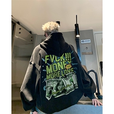 男装加厚卫衣男美式复古宽松连帽卫衣外套XZ514-2-Z2226-P70，女装短外套，星座514-2(原B239)