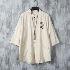 男士衬衫五分袖衬衣中袖印花立领唐装风XZ1512-2413-P35，男装衬衫，星座1512