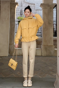 现货已的款 冬季女宽松工装羊羔毛加厚棉服1608 9923图片