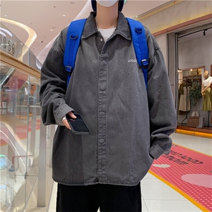 港风ins潮牌百搭日系长袖衬衫外套春秋休闲牛仔外套男 W5631-P48图片