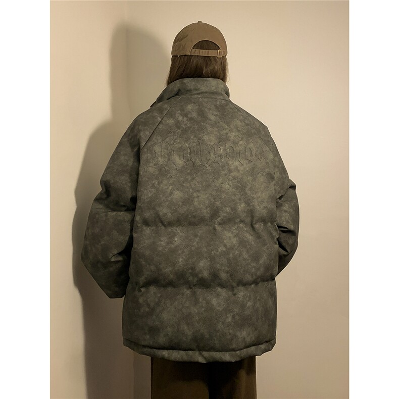 中性PU皮复古做旧设计钢印棉衣男女MY77096P130控198抖控228，男装棉衣，星座227-7