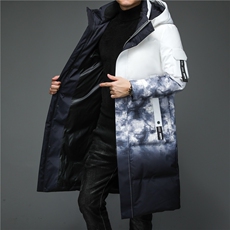 新款白鸭绒羽绒服男中长款男式白鸭绒中老年爸爸装ALXB8918-P405，男装羽绒服，电商B212（原钱塘6029）