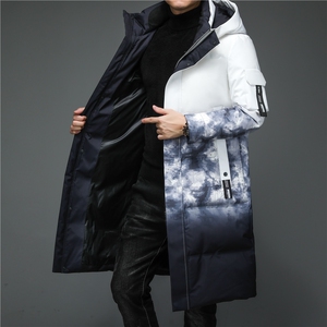 新款白鸭绒羽绒服男中长款男式白鸭绒中老年爸爸装ALXB8918-P405图片