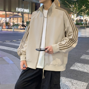 立领开衫夹克男2026新款拉链卫衣条纹运动休闲外套JK02567-P75图片