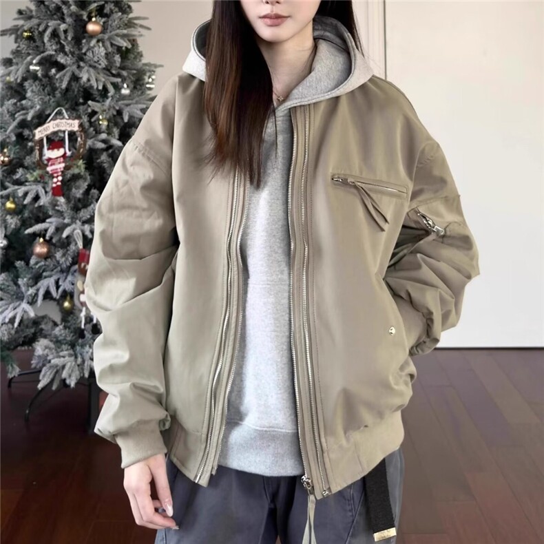 春秋季新款潮牌痞帅高端外套棒球服男女时尚简约百搭工装夹克图片