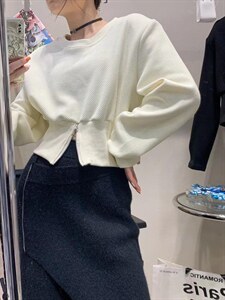 下摆拉链上衣图片