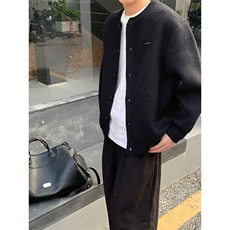 秋冬款棒球领开衫纽扣毛衣男女纯色宽松休闲针织衫外套MYD69，男装针织衫/毛衣，星座208-5