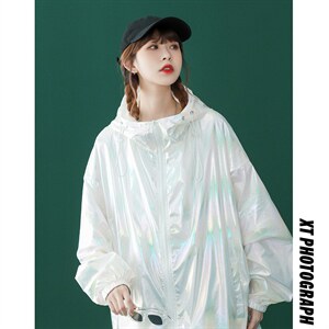 中性风 2023秋季新款潮流个性炫彩宽松夹克外套 F05 P55控68图片