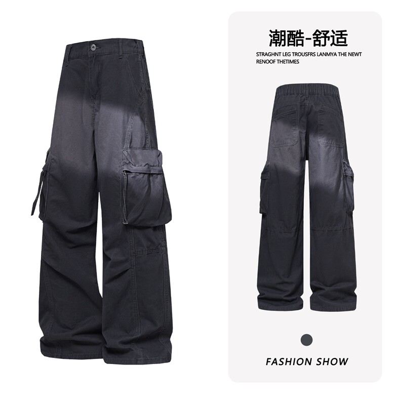 B221 美式ins高街洗褪书包袋工装休闲牛仔裤 LK26651-特P60控108图片