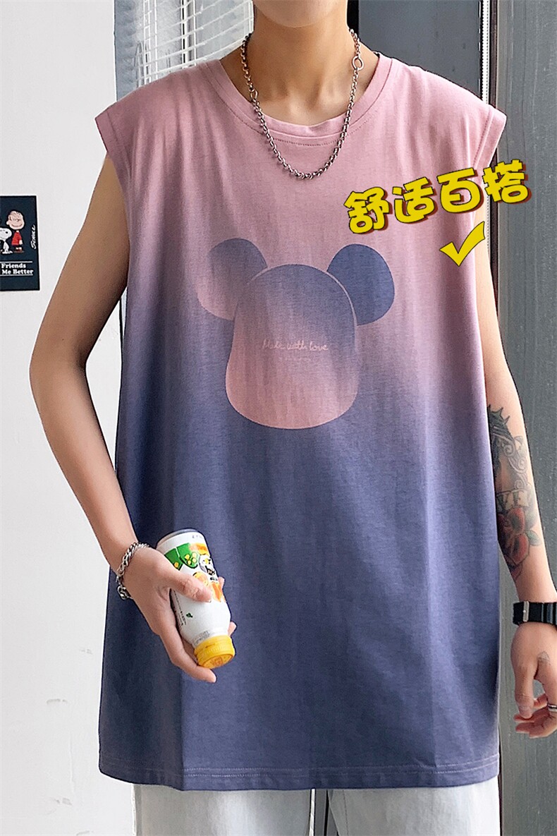 夏季港风宽松青少年休闲背心TC1105-P25,男装T恤,星座717