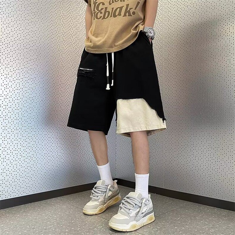 工装短裤男夏季小众设计感裤子五分裤休闲百搭宽松外穿RD6040-P38,男装牛仔裤,星座1008