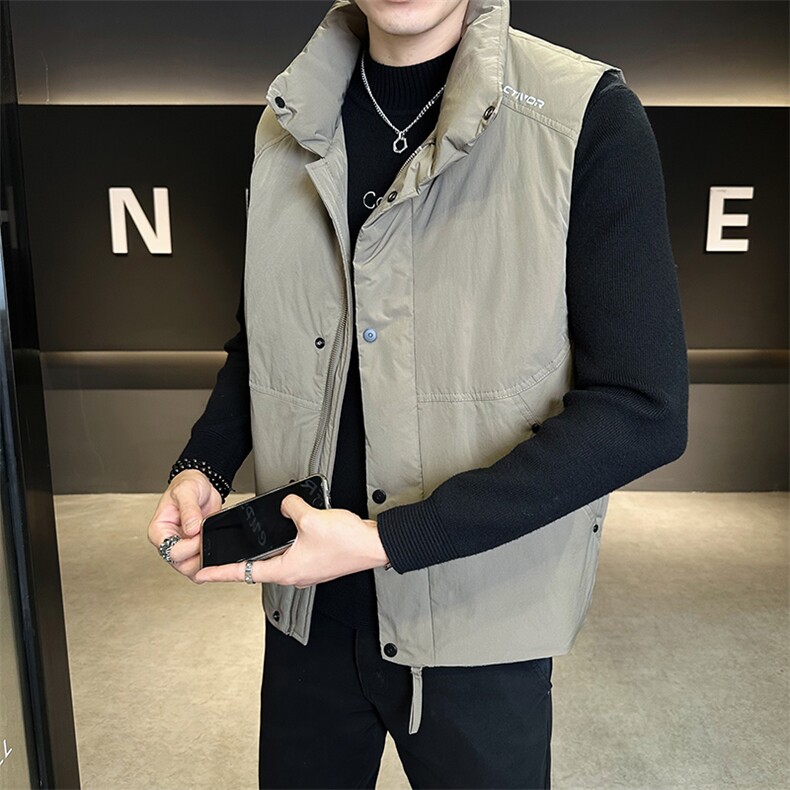 标男士潮牌羽绒马甲保暖羽绒服刺绣坎肩背心MJ02-P145,男装背心/马甲,电商D327