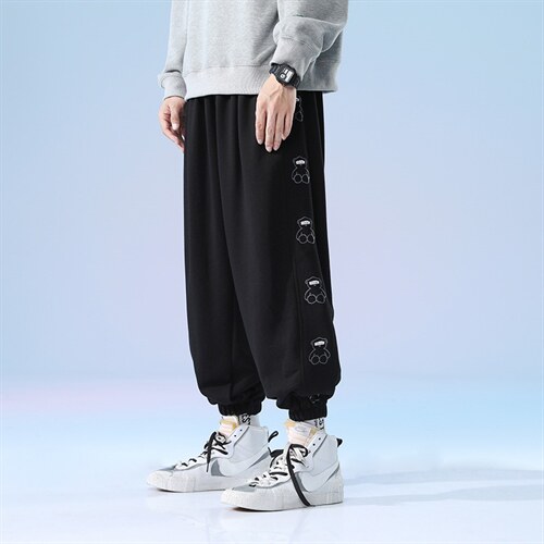 日系2024秋冬款个性卡通印花束脚运动休闲潮牌卫裤8803-P50控69图片