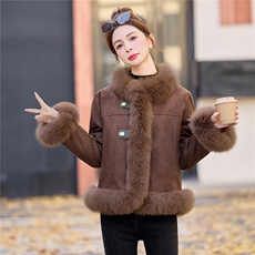 【bao款大货已出】2025冬装新款休闲仿麂皮绒狐狸毛羽绒服90绒，女装羽绒服，雅静靓衣
