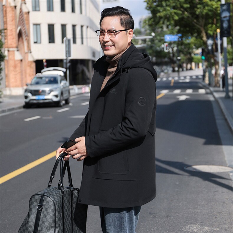 男装加厚保暖羽绒服上衣冬季2023新款中年男士商务休闲连帽外套,男装羽绒服,电商B212（原钱塘6029）