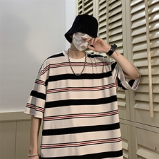 703-T315-P35夏季精梳棉条纹休闲T恤，男装T恤，星座703-1