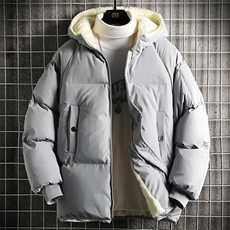 加厚加绒连帽衣男大码服男面包服男MY16259-P100网格挂拍，男装棉衣，电商A040A