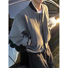 毛呢棒球服高品质美式复古休闲百搭短款显高秋冬外套男，男装夹克，星座506A