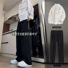 X311黑色裤子+白色衬衫
