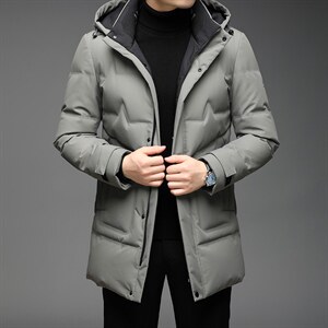 中老年羽绒服男中长款爸爸冬装休闲外套中年男士QLMF8239-P305图片