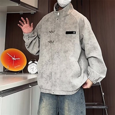 2025年新款复古短款外套高级感工装皮衣立领棒球服潮牌，男装皮衣，星座506A