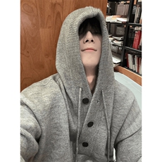 抖音得物保暖立领拉链针织外套秋冬宽松慵懒风纯色毛衣上衣AM047，男装针织衫/毛衣，电商A443