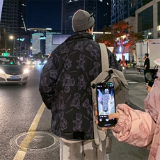 直播徳物数据款有版权小熊印花潮牌情侣学生羽绒服，男装羽绒服，星座301D-5(原星座1415）