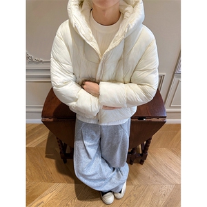 517A-8-Y90-P68 基础款连帽棉服中性男女同款cleanfit纯色短款图片
