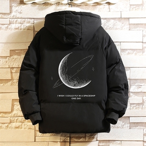 月球加厚加绒连帽衣男大码服男面包服男砖墙MY16246-P100,胖的人aj搭配图片