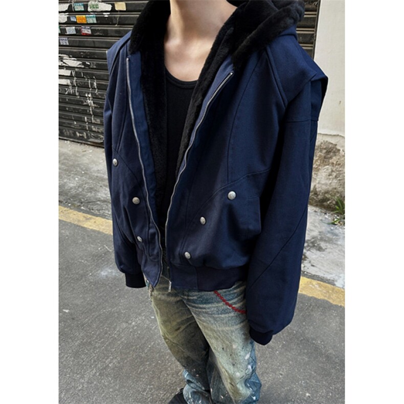 冬季座山雕重磅连帽棉服男女美式cleanfit加绒夹克外套M5029,男装夹克,星座1116A（原606A-3）