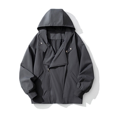 三种穿法白底双拉链大码M-5XL夹克男100%聚酯纤维JK77977P85控138，男装夹克，星座227-7