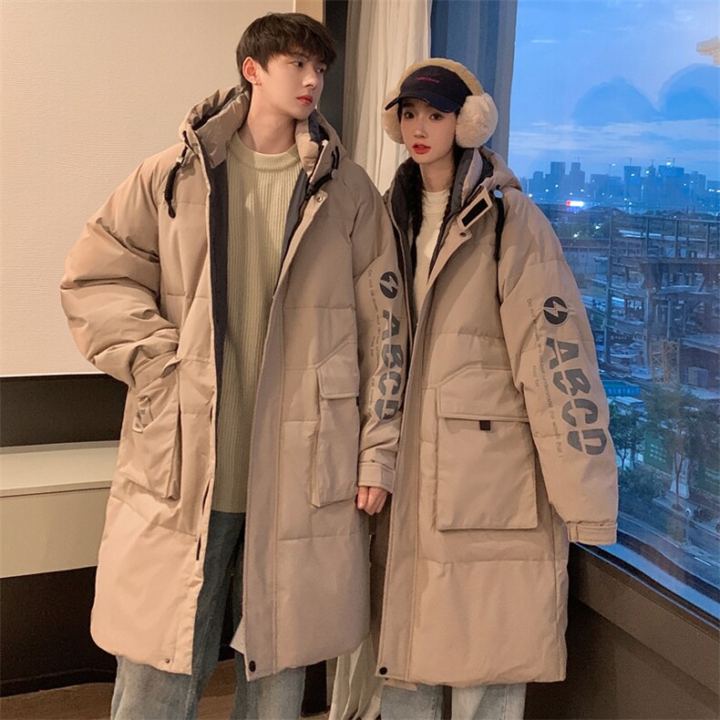 情侣羽绒服男冬季新款港风宽松连帽中长款保暖外套YR906-P175，男装羽绒服，星座214-3