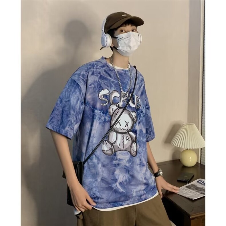 城市风貌圆领百搭印花新款青春流行短袖潮男T恤标准时尚潮牌春夏,男装T恤,星座1013