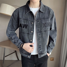 2026新款春季牛仔外套男水洗潮牌刺绣夹克上衣A313-1582-P135，男装工装外套，电商A313