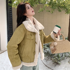 冬装新款薄荷绿皮毛一体2C092-8817-P185-K288，女装皮草，2C092
