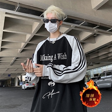 抖音得物供货提供视频秋冬重磅美式宽松织带圆领卫衣0738，男装卫衣，电商A486
