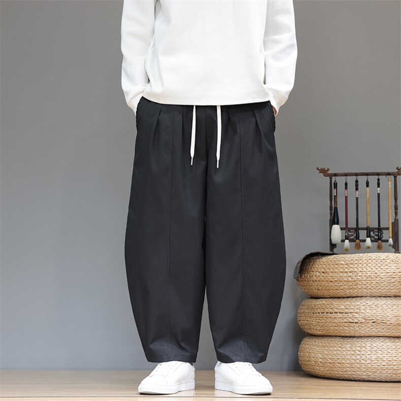 风冬季新款休闲裤男款宽松哈伦裤长裤日系XZ221-6-K32-P55,男装休闲裤,星座221-6