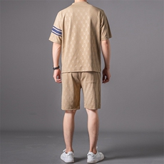 2026夏季新款男士短袖T恤套装男宽松休闲运动服俩件套潮流时尚，男装T恤，电商B212（原钱塘6029）