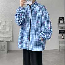 已下单JK10068-特批55秋季大码灯芯印花高品质夹克外套宽松上衣，男装夹克，电商A059