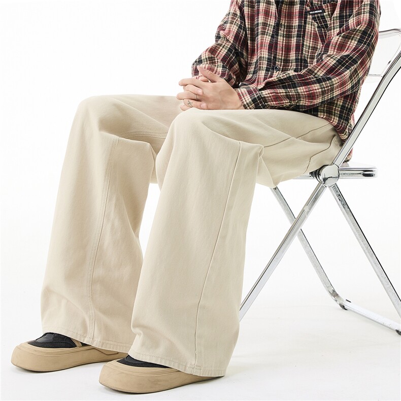 秋冬男女纯色基础款复古水洗重磅宽松直筒牛仔裤xz405-k2015-p65，男装牛仔裤，星座405